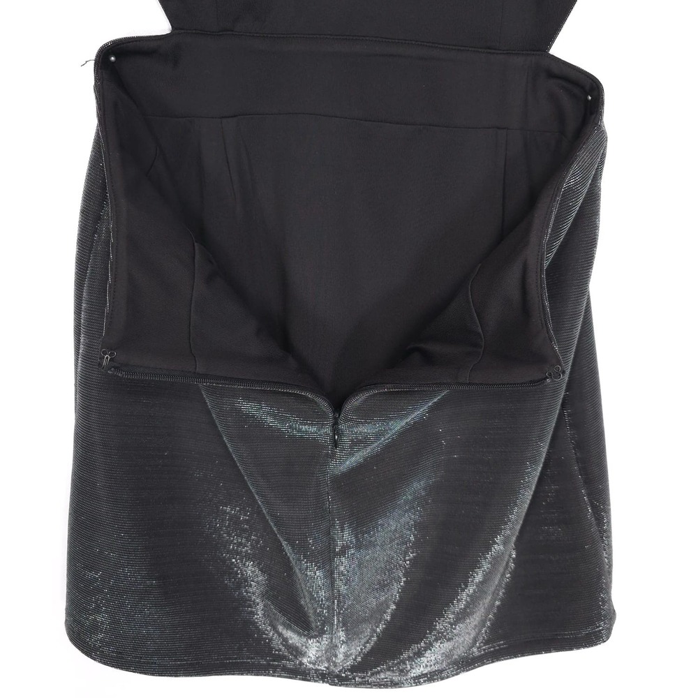 NBD Revolve Charlie Metallic Gunmetal Mini Dress SMALL Cutout Open Back Party - Picture 11 of 16